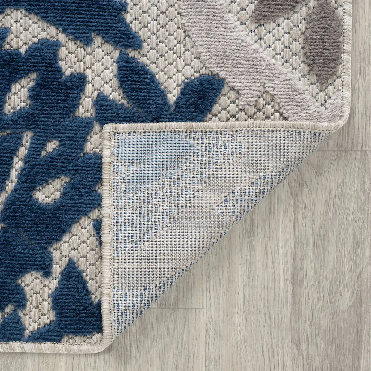 Tayse Ostro Modern Floral Blue Large 8x10 Indoor Outdoor Rug | Waterproof, Fade Resistant, Easy Care - view 7