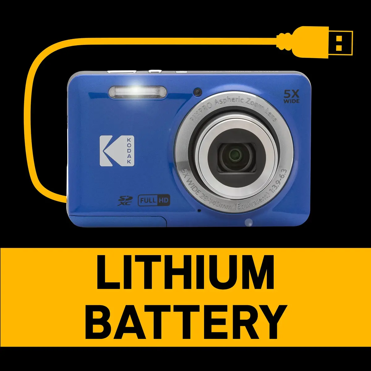 Kodak PIXPRO FZ55 Digital Camera Blue | 16MP CMOS Sensor, 5X Optical Zoom, 1080p Video - view 6