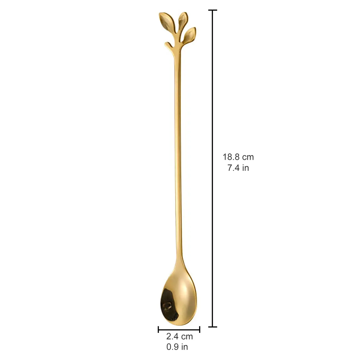 CAMDEA Gold Stainless Steel 10 Pcs Long Handle Teaspoons | Durable, Elegant Coffee & Dessert Spoons - view 2