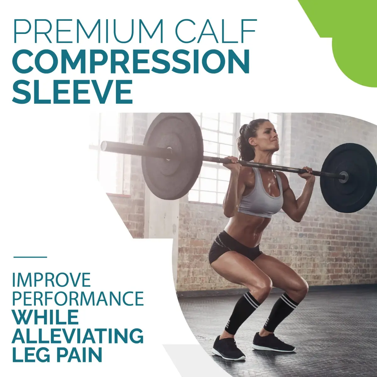 Run Forever Calf Compression Sleeve - Black & Grey, Small | 20-30mmHg Graduated Compression for Pain Relief & Recovery - view 3