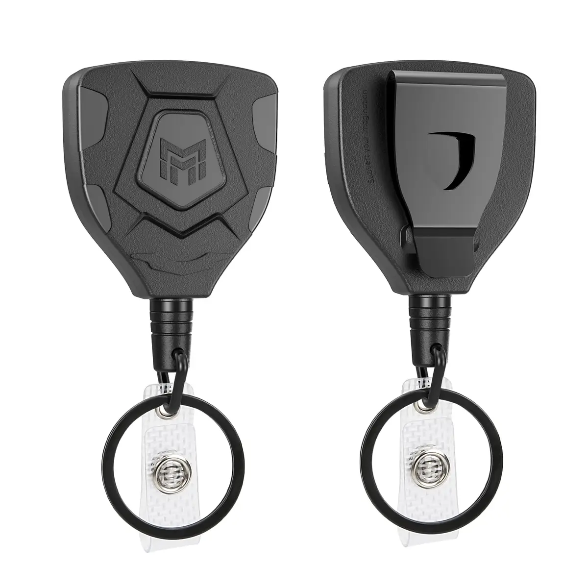 MNGARISTA Heavy Duty Retractable Badge Reel 2 Pack | Steel Rope Keychain with 8 oz Pull Force - main product image