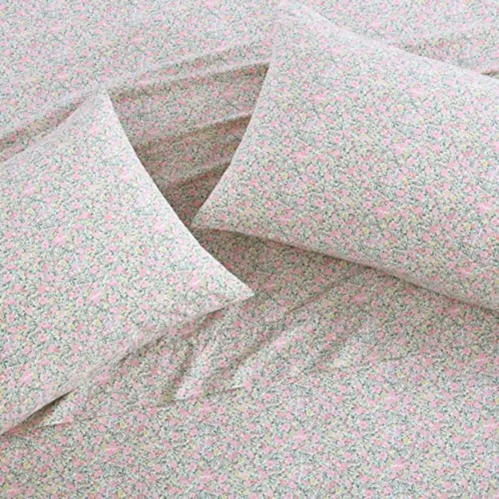 Laura Ashley Twin Size Sheet Set with Fitted Sheet & Pillowcase | 300-Thread Cotton Sateen, Soft & Durable (70-120 chars) - view 8