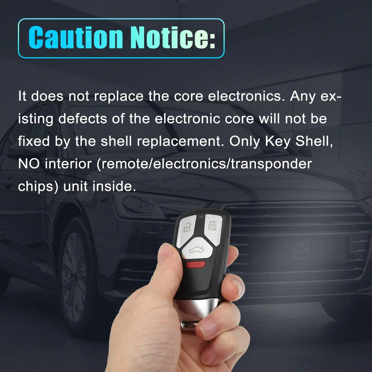 X AUTOHAUX 4 Button Replacement Smart Key Fob Cover for Audi 2017-2019 | Easy Fit & Durable - view 5