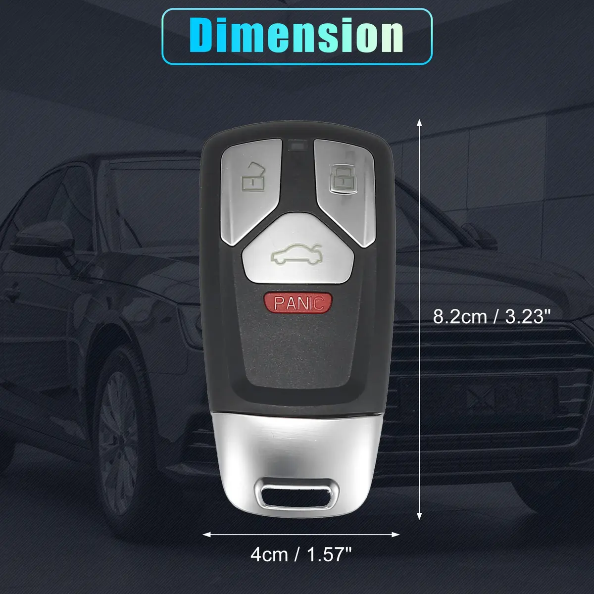 X AUTOHAUX 4 Button Replacement Smart Key Fob Cover for Audi 2017-2019 | Easy Fit & Durable - view 3