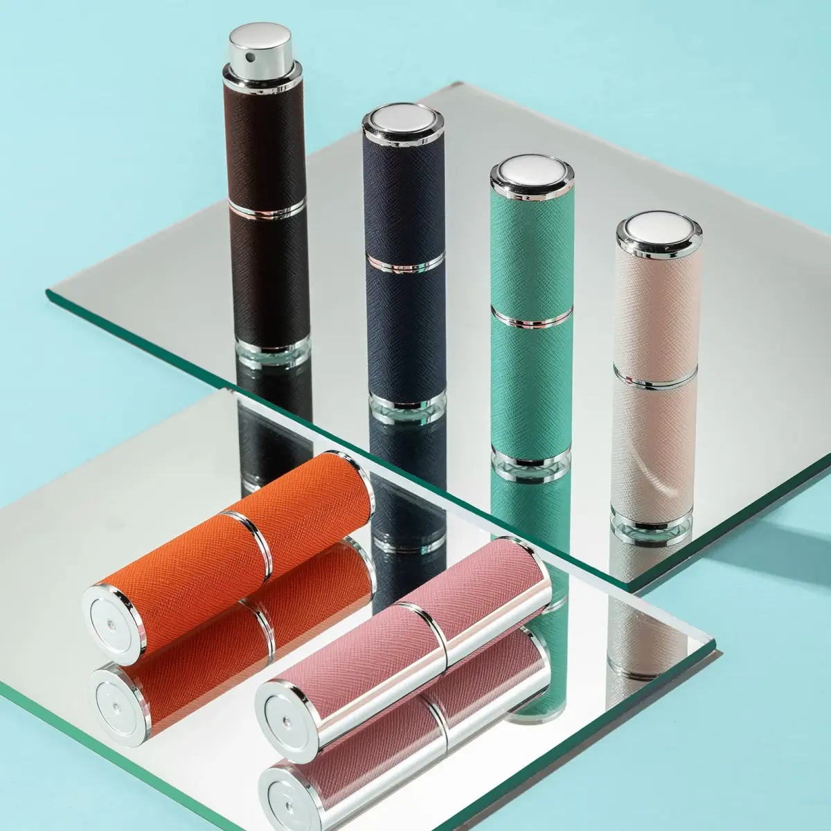 owlyee Refillable Travel Perfume Atomizer 8ml (0.27 Fl Oz) | Twist-Up Leather Spray Bottle - view 3