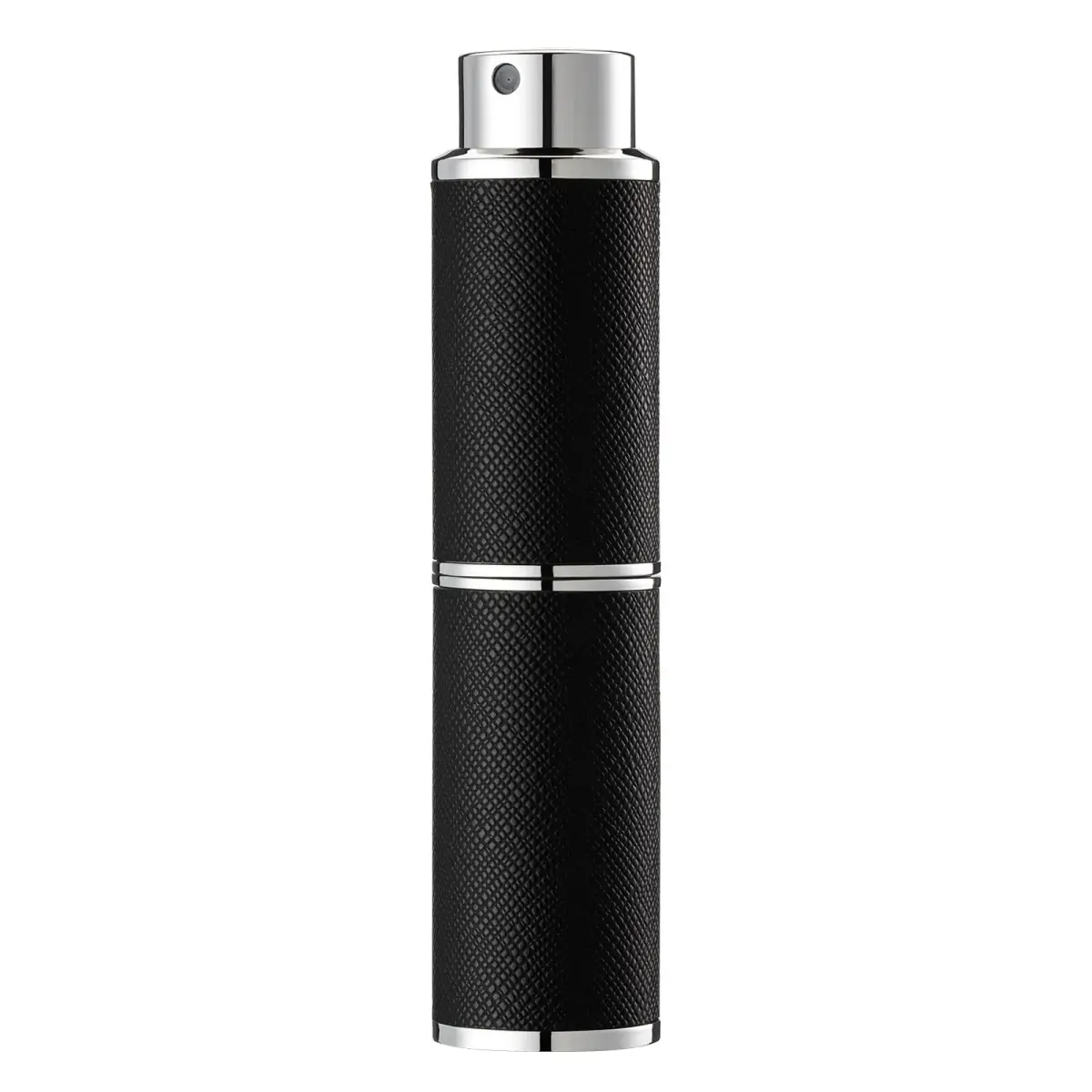 owlyee Black 8ml Leather Travel Perfume Atomizer | Twist-Activated Spray Bottle - main product image
