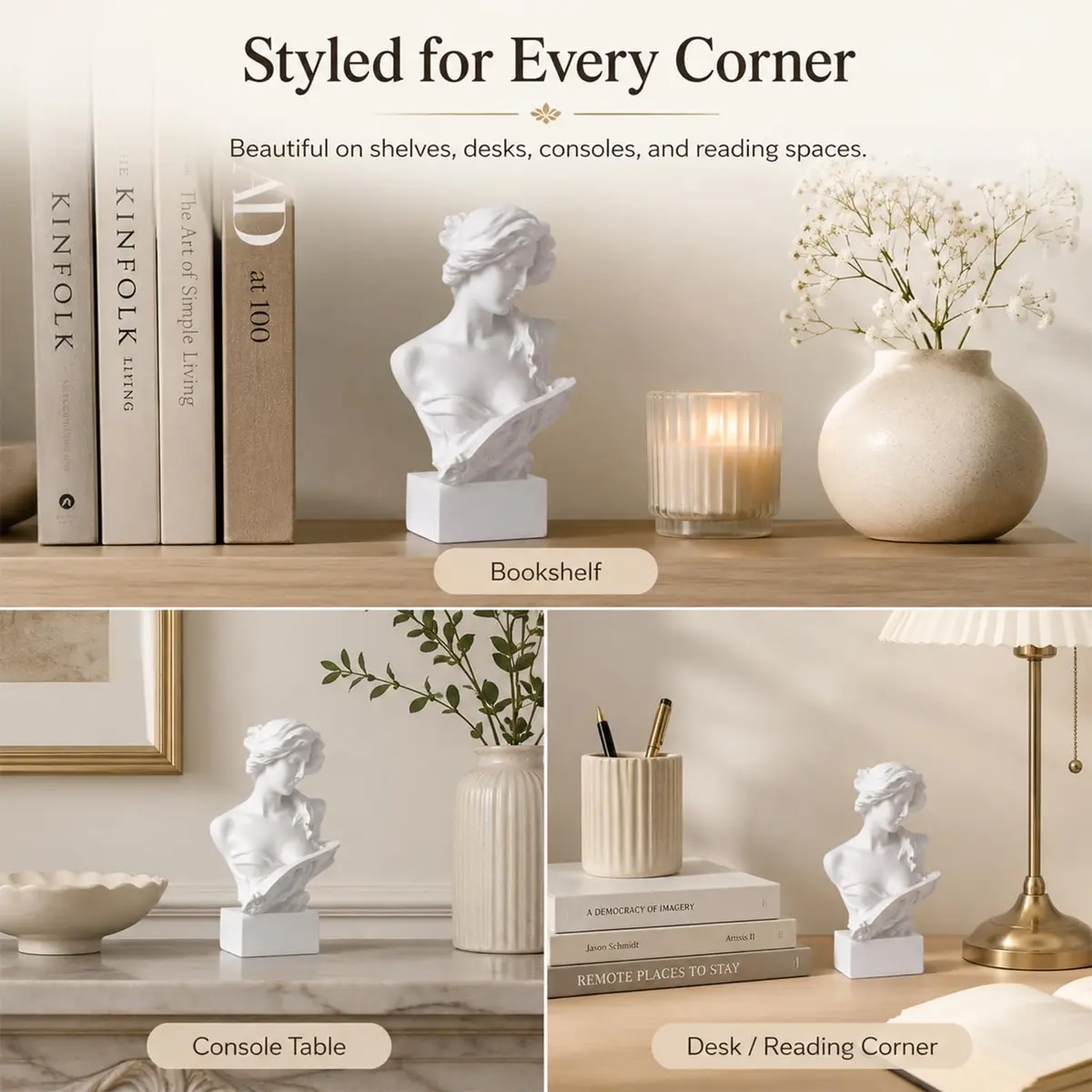 LCCCK Aphrodite Greek Mythology Bust Statue 15.75 cm (6.2 inches) | Dark Academia Aesthetic Decor - view 7