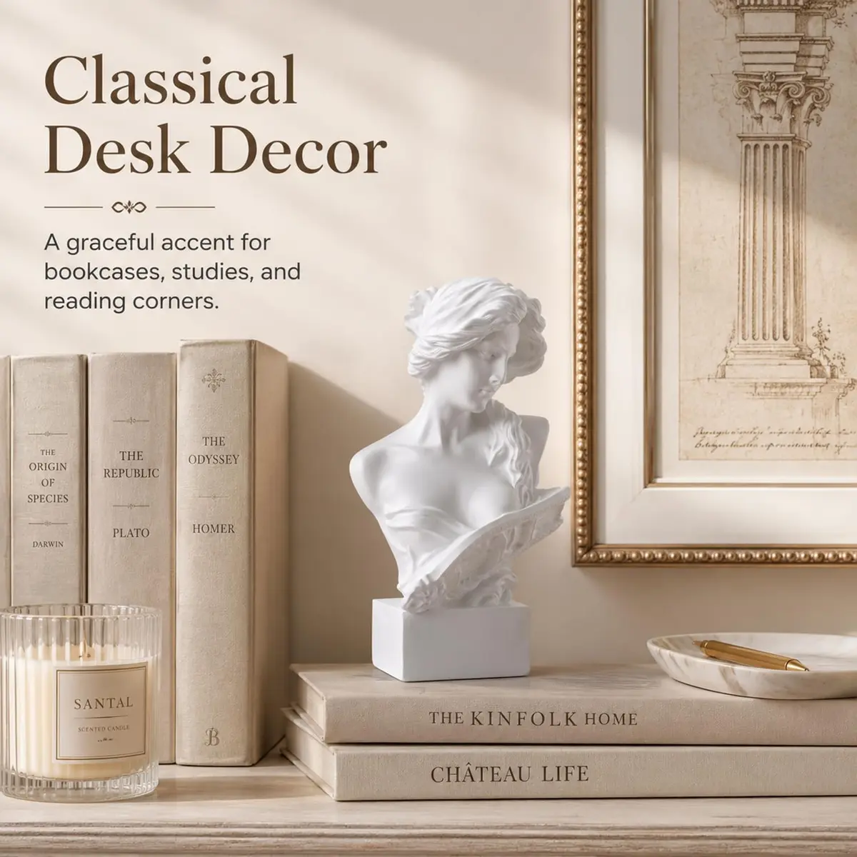 LCCCK Aphrodite Greek Mythology Bust Statue 15.75 cm (6.2 inches) | Dark Academia Aesthetic Decor - view 4