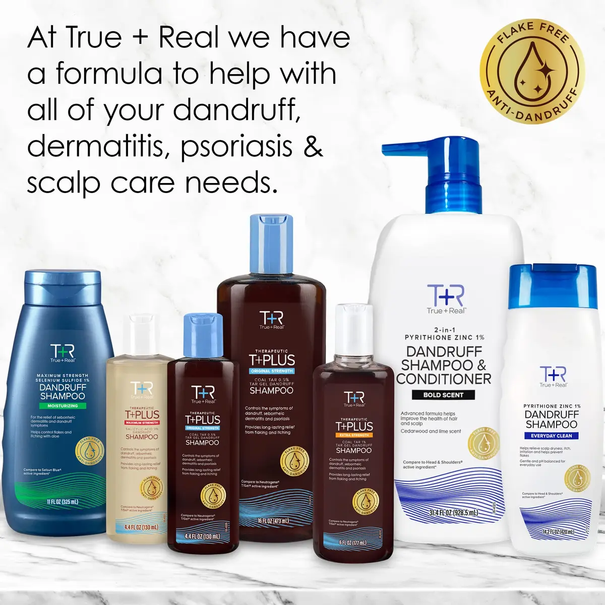True+Real Moisturizing Dandruff Shampoo 11 fl oz | Aloe & Selenium Sulfide 1% for Flaking & Itchy Scalp - view 9