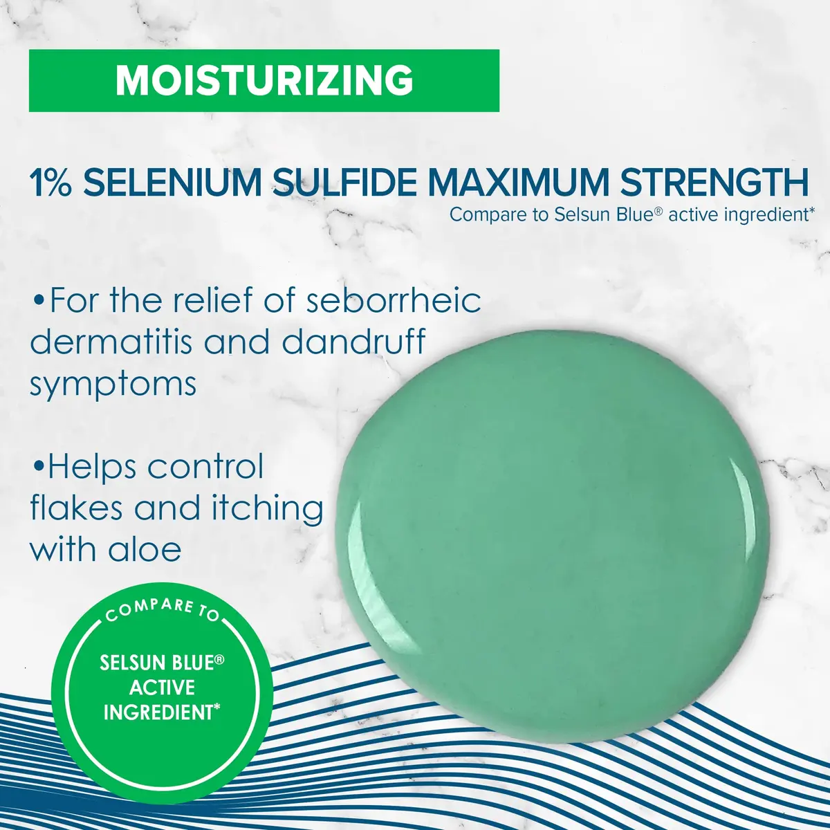 True+Real Moisturizing Dandruff Shampoo 11 fl oz | Aloe & Selenium Sulfide 1% for Flaking & Itchy Scalp - view 2