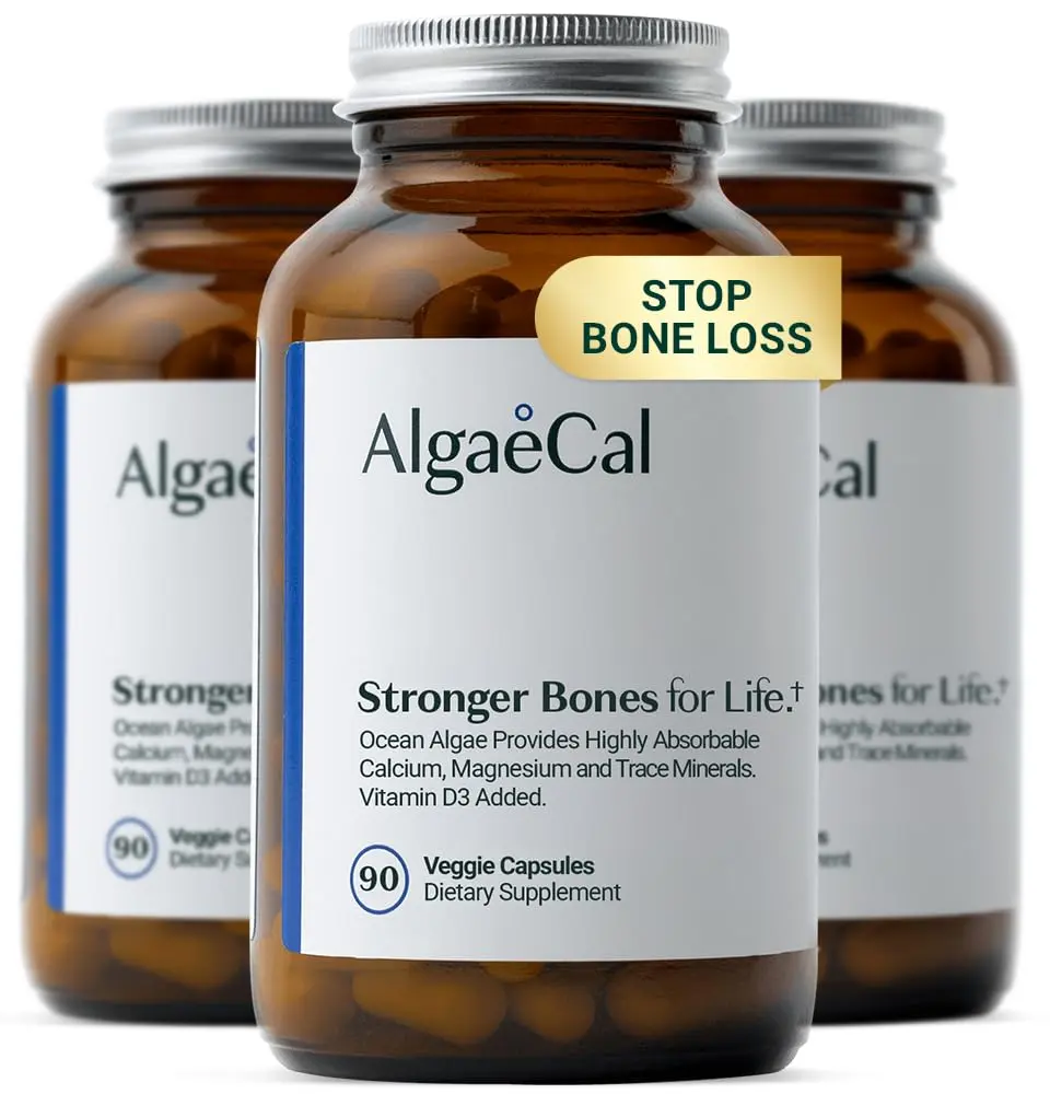 ALGAECAL Plant Based Calcium Supplement for Bone Strength | 90 Caps, 3 Packs, Organic & Natural - main product image