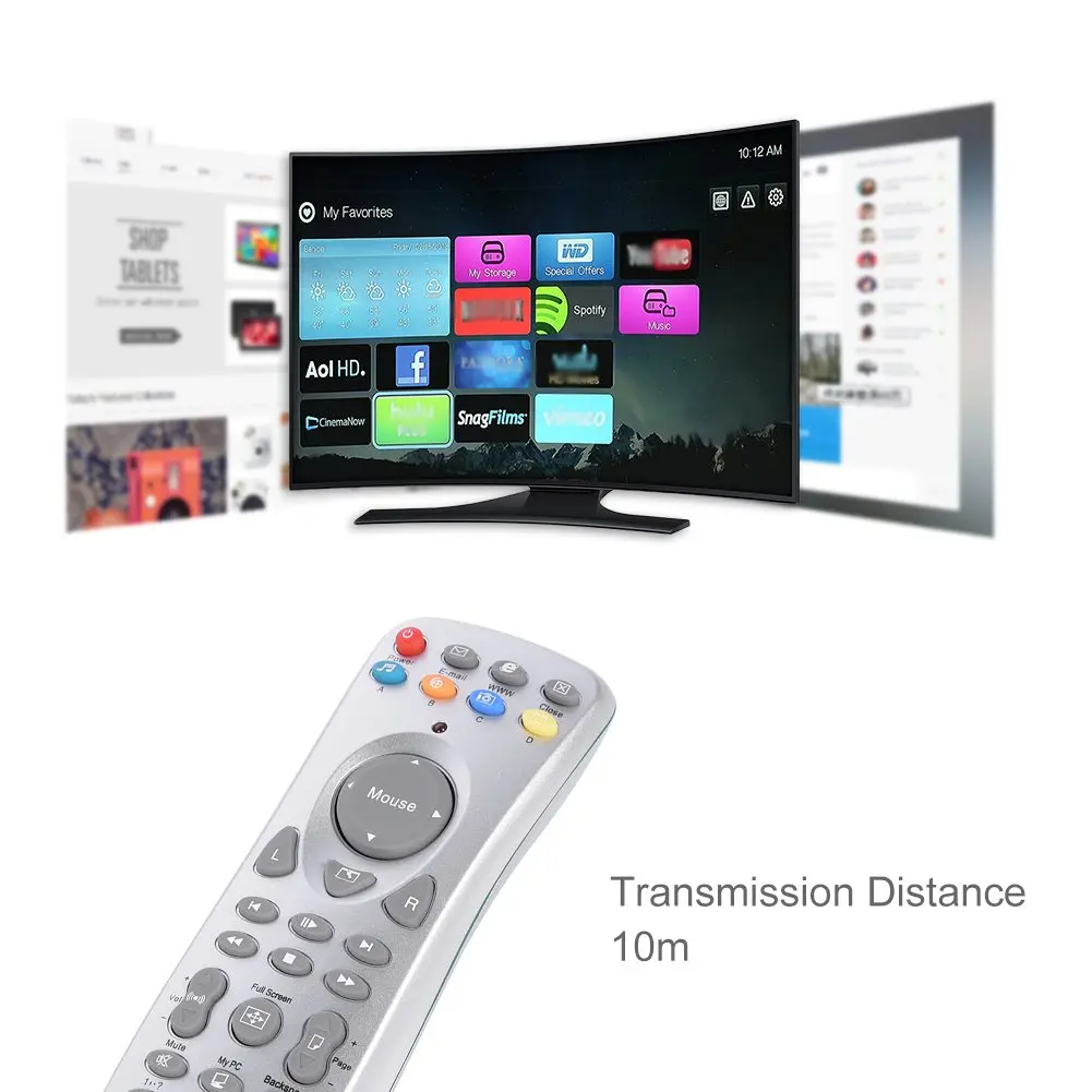 Cuifati Remote Control with Infrared Receiver | Portable USB Mouse & Keyboard, 10m Range - view 2