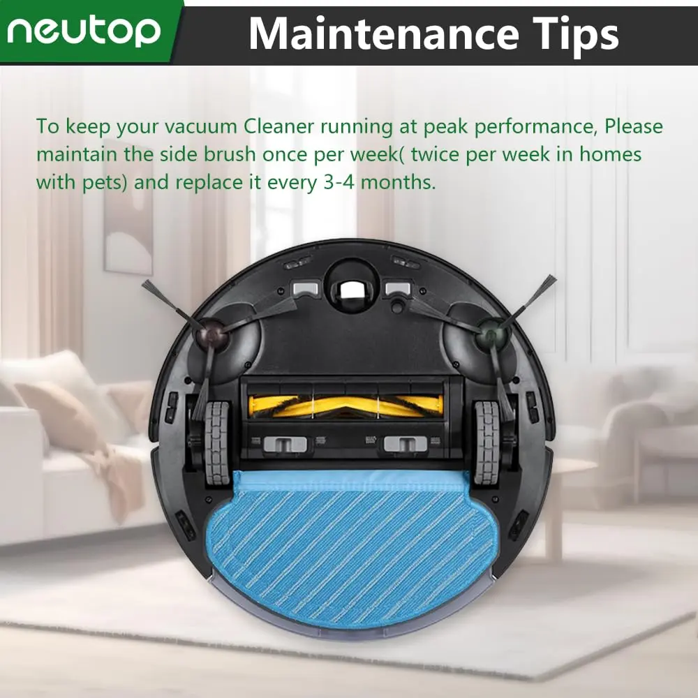 neutop Side Brushes for Ecovacs Deebot 920 T8 T9 T10 T20 X1 N8 N10 | Deep Corner & Wall Cleaning - view 6