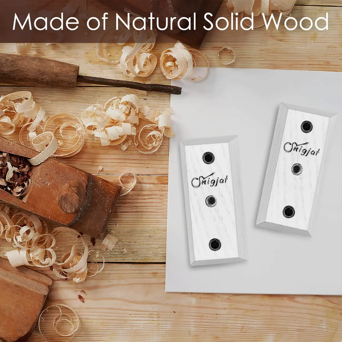 SNIGJAT Guitar Wall Mount 2 Pack, Vintage White Hardwood Guitar Hangers with Rotatable Yoke | Holds up to 20 lbs - view 2