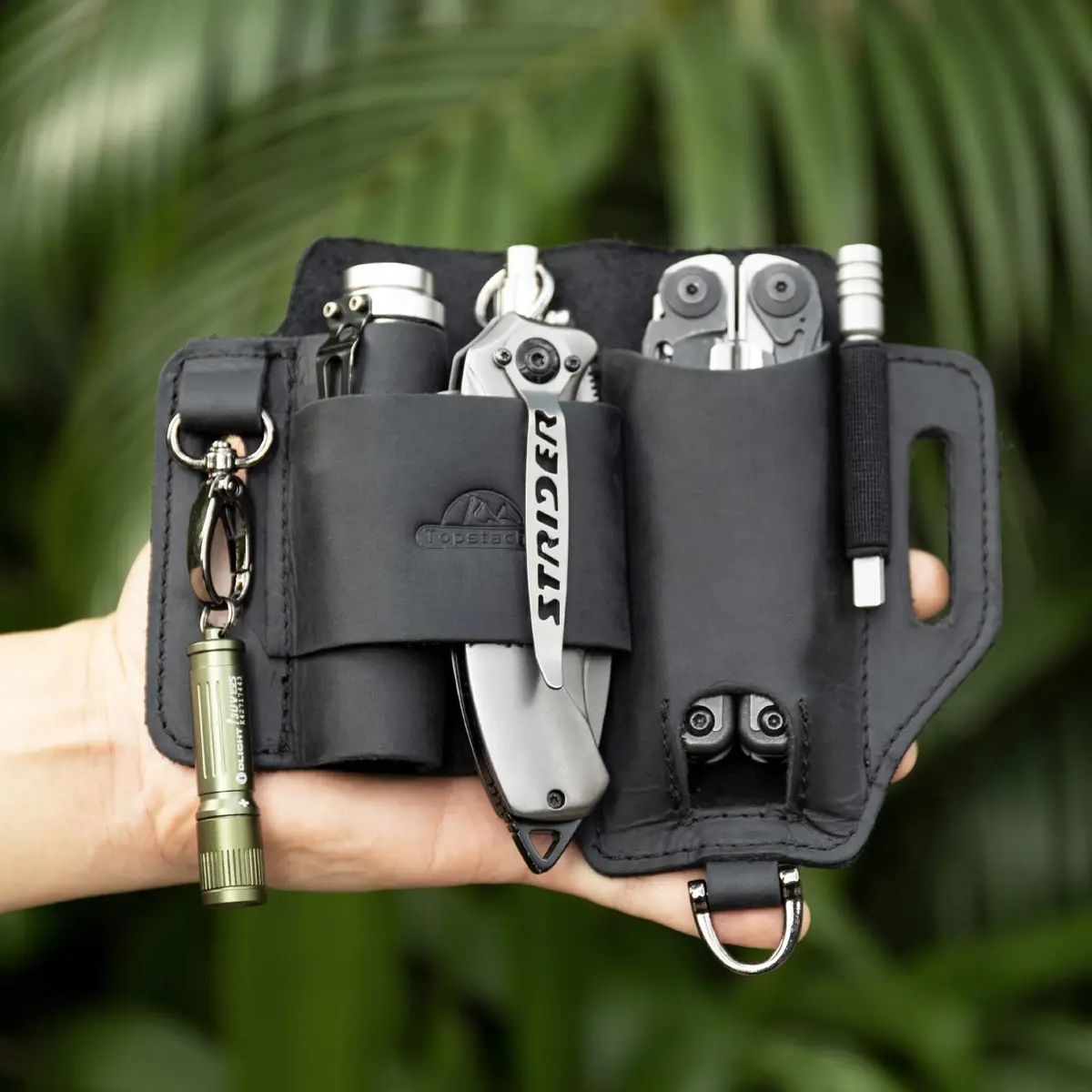 Topstache Leather Multitool Sheath EDC Belt Organizer for Work and Daily Use | Black-01 - view 6