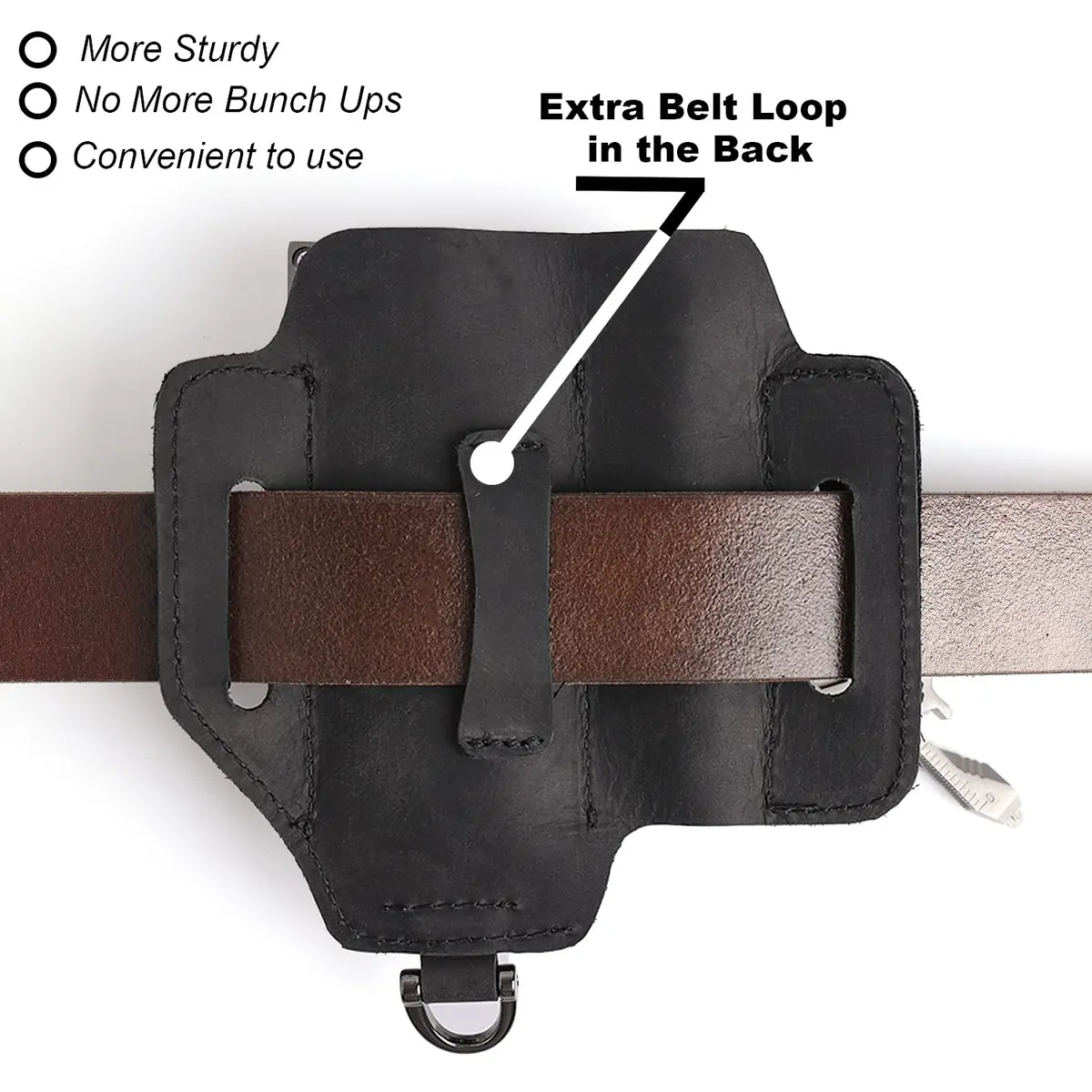 Topstache Leather Multitool Sheath EDC Belt Organizer Black | Fits Leatherman Tools & Accessories - view 3