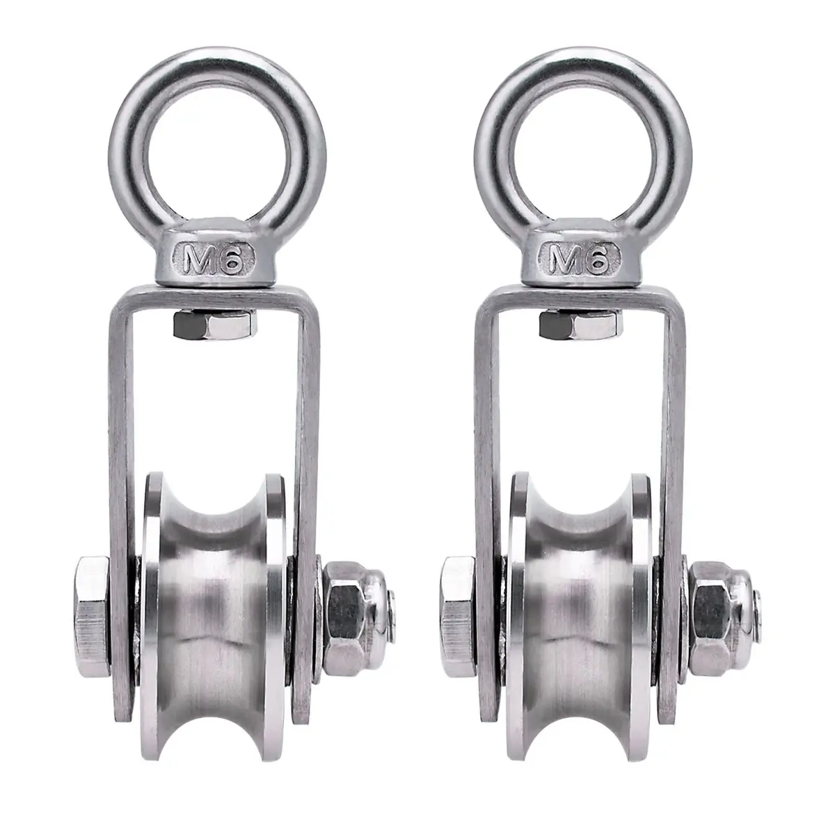 SHINICO Stainless Steel Snatch Block Pulley 250 kg (551 lb) | Silent Smooth Bearings for 8mm Rope - main product image