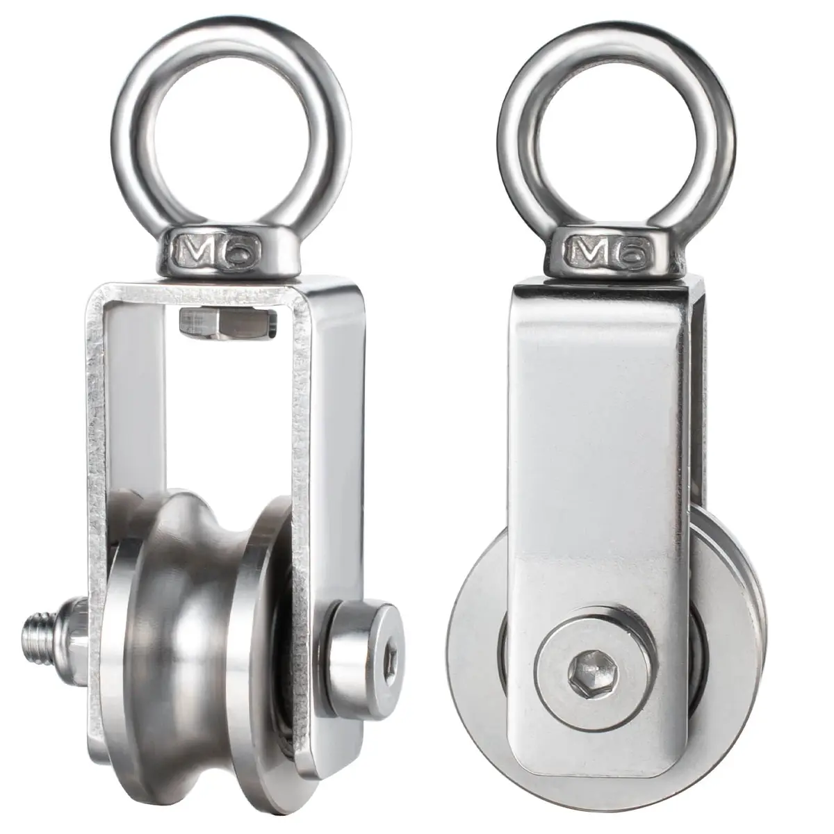SHINICO Stainless Steel Snatch Block Pulley 250 kg (551 lb) | Silent Smooth Bearings for 8mm Rope - view 5