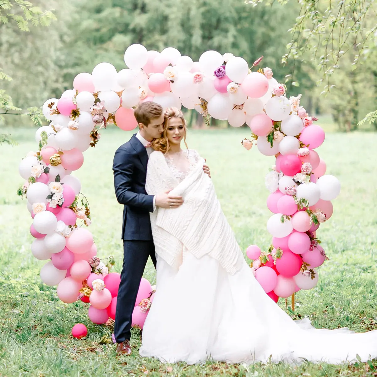 rubfac White Balloon Arch Kit 129pcs (4.5cm - 45cm) | Assorted Colors for Parties - view 4