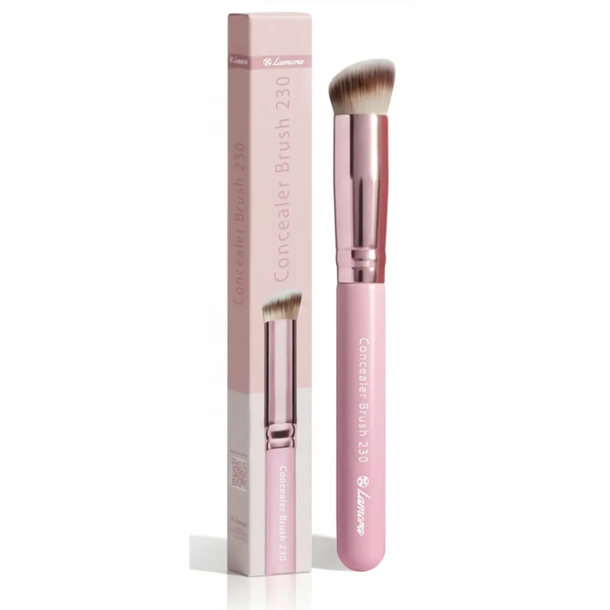 Lamora Small Angled Concealer Brush - Purple | Synthetic Bristles, Copper Ferrule, Wood Handle - main product image