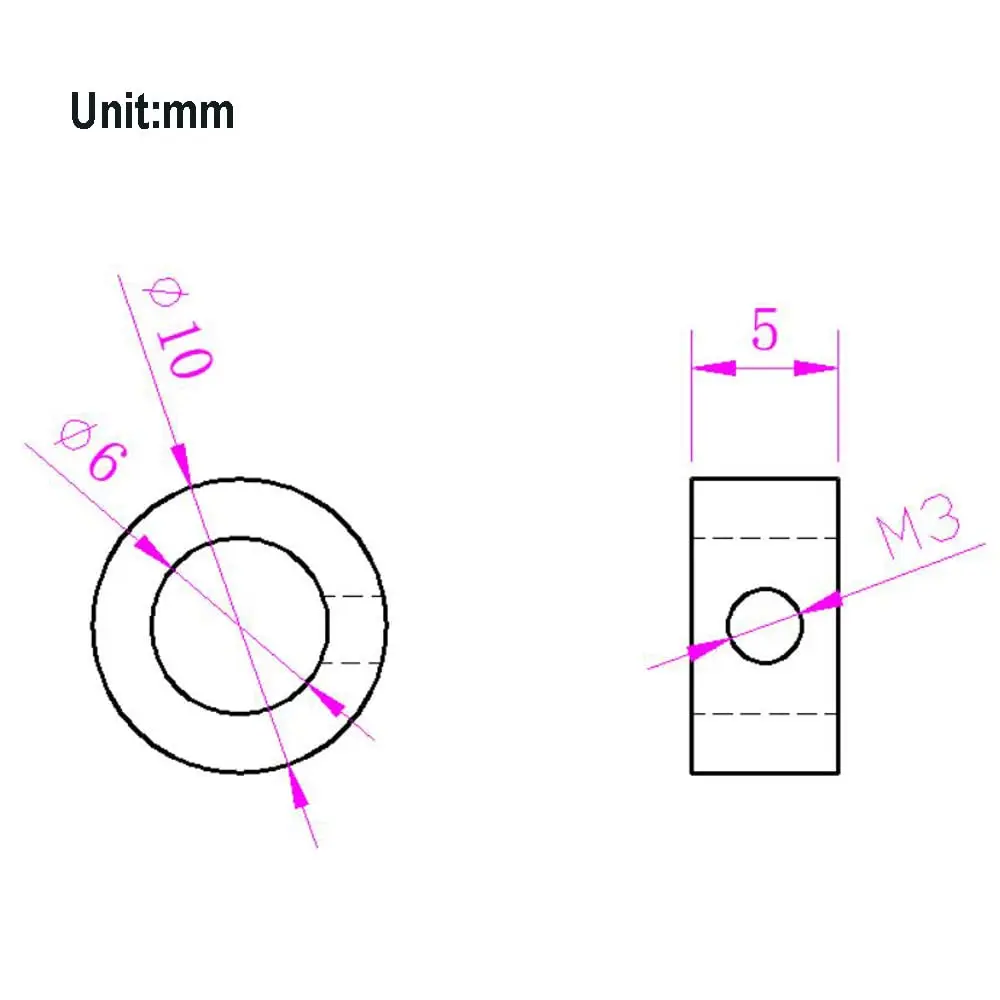 Befenybay 6mm Shaft Lock Collar Set with M3 Hex Wrench & Set Screws | 10 Pcs Silver Steel - view 5