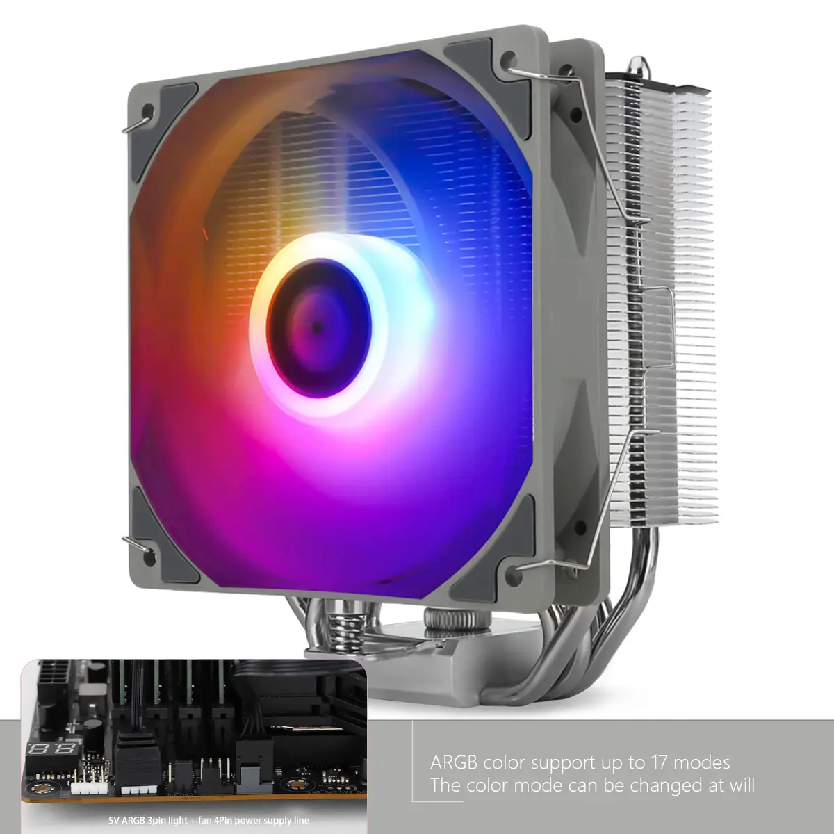Thermalright Assassin King 120 SE ARGB CPU Air Cooler | 120mm PWM Fan, 5 Heatpipes, LGA1700/AM5 Compatible - view 4