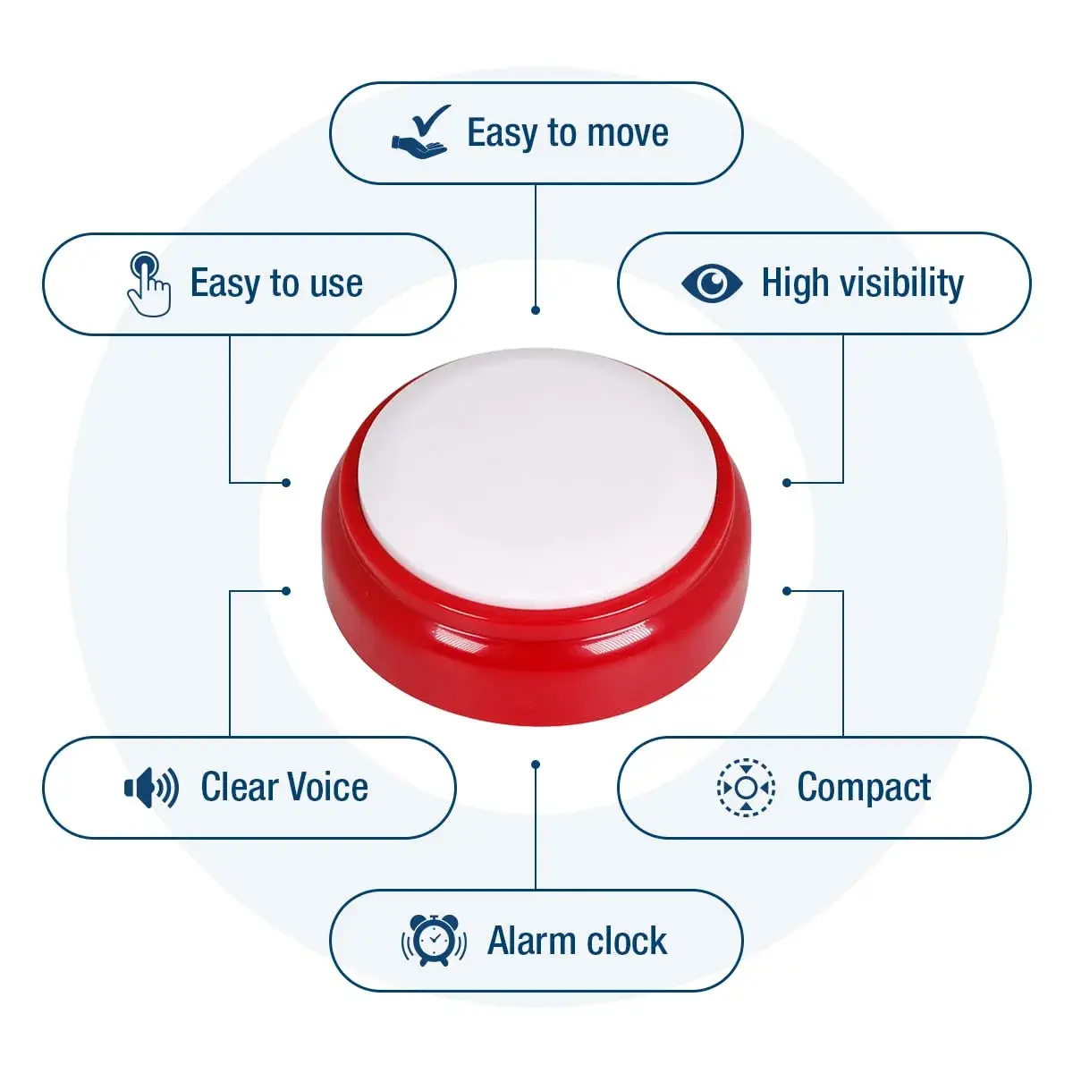 Top Life Talking Clock for Elderly & Visually Impaired | Red & White, Analog Display - view 6