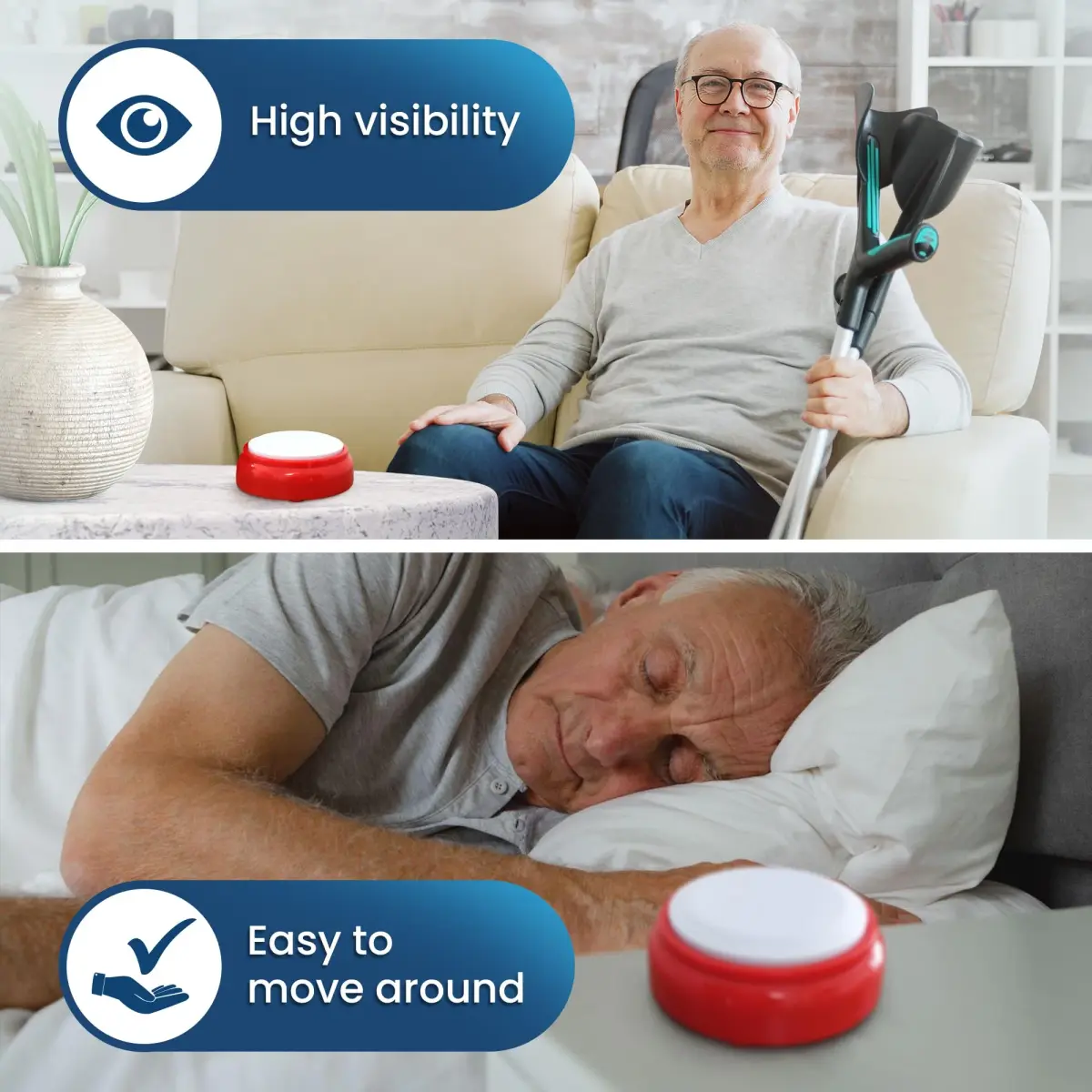 Top Life Talking Clock for Elderly & Visually Impaired | Red & White, Analog Display - view 4