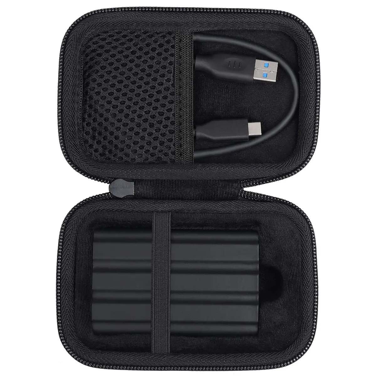 co2CREA Hard Case for Samsung T7 Shield T9 Portable SSD Black | Shockproof Dustproof Water-Resistant - main product image
