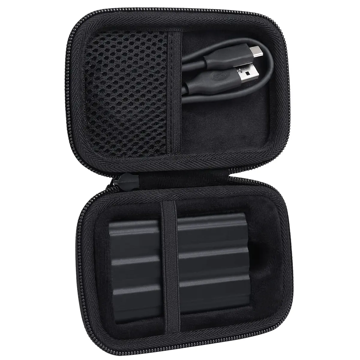 co2CREA Hard Case for Samsung T7 Shield T9 Portable SSD Black | Shockproof Dustproof Water-Resistant - view 4