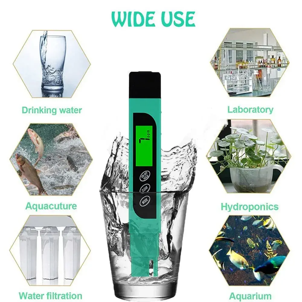 Lxuemlu TDS Meter Digital Water Tester Green | Measures Purity in ppm & Temperature - view 5