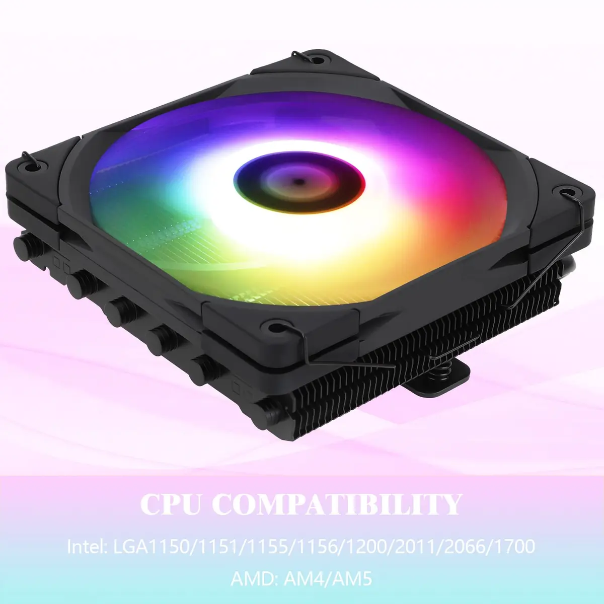 Thermalright AXP-120-X67 Black ARGB Low Profile CPU Air Cooler 67mm Height | Compatible with Intel LGA 1700/1200/115X/20XX & AMD AM4 - view 3