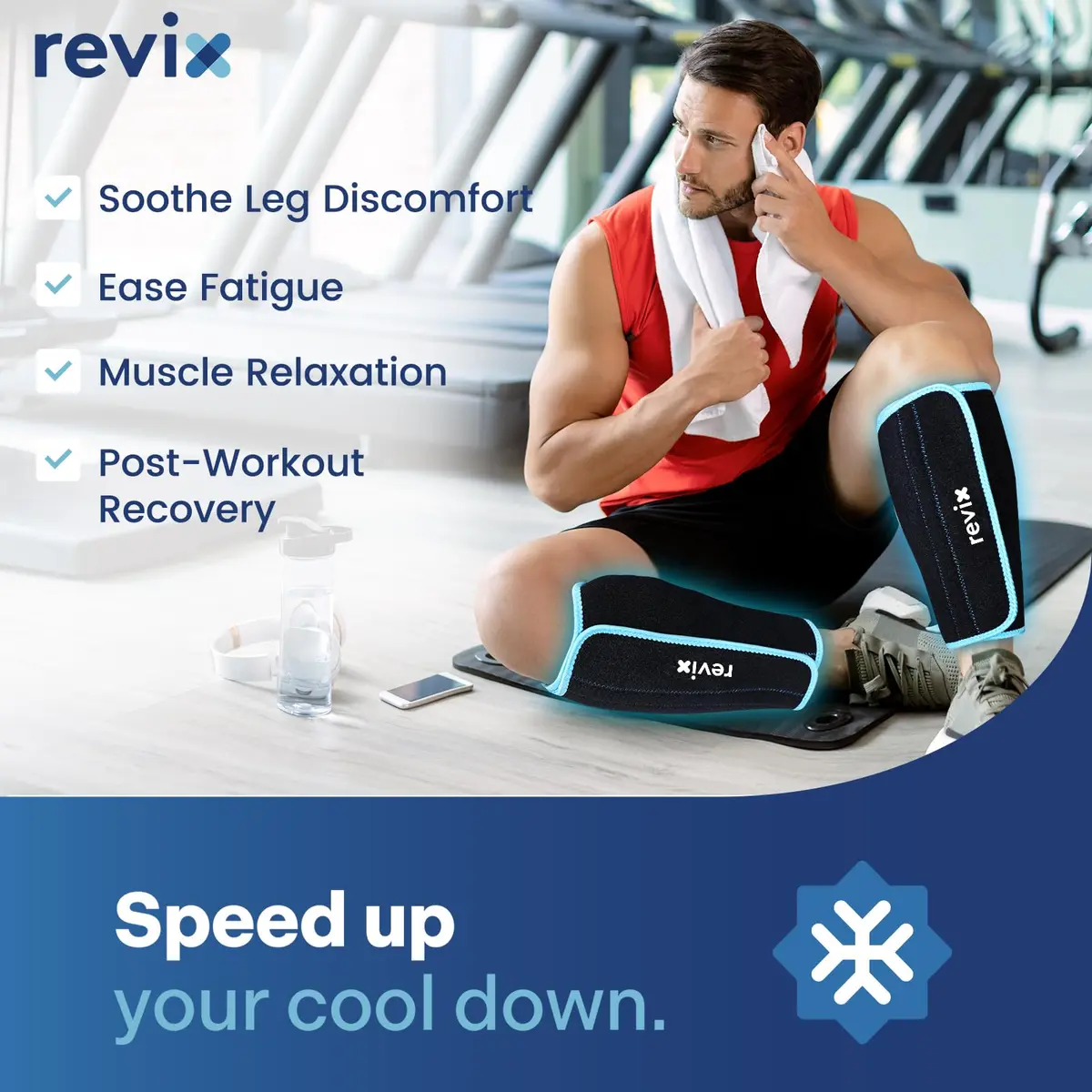 REVIX XL Calf Ice Pack Wraps 2 Pack | Reusable Gel Cold Therapy for Calf & Leg Relief - view 6