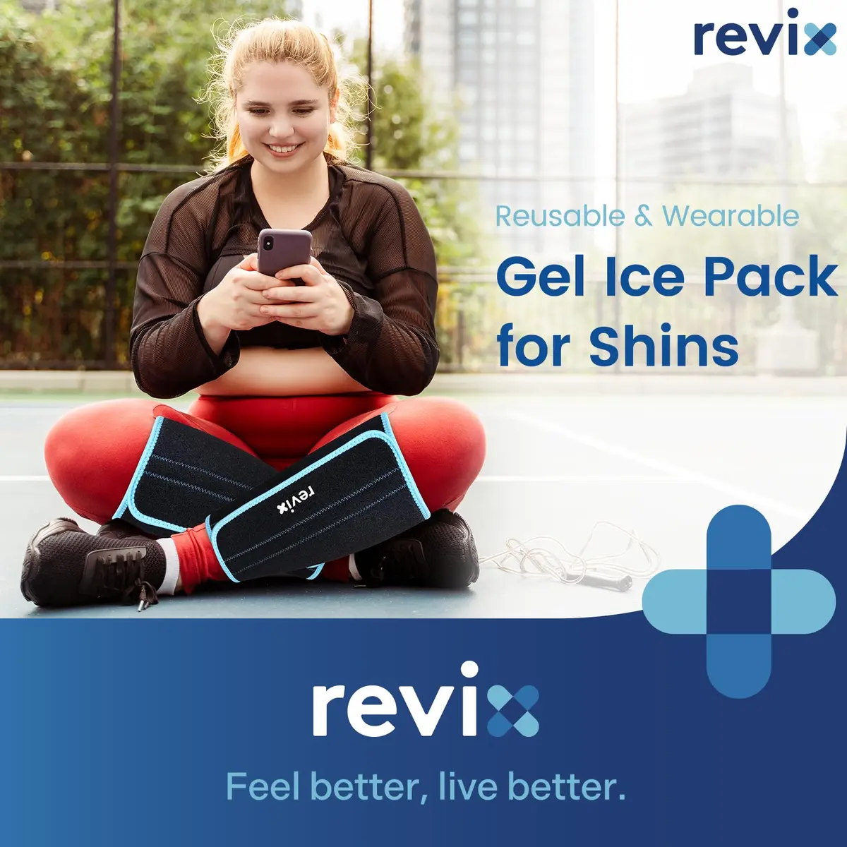 REVIX XL Calf Ice Pack Wraps 2 Pack | Reusable Gel Cold Therapy for Calf & Leg Relief - view 2