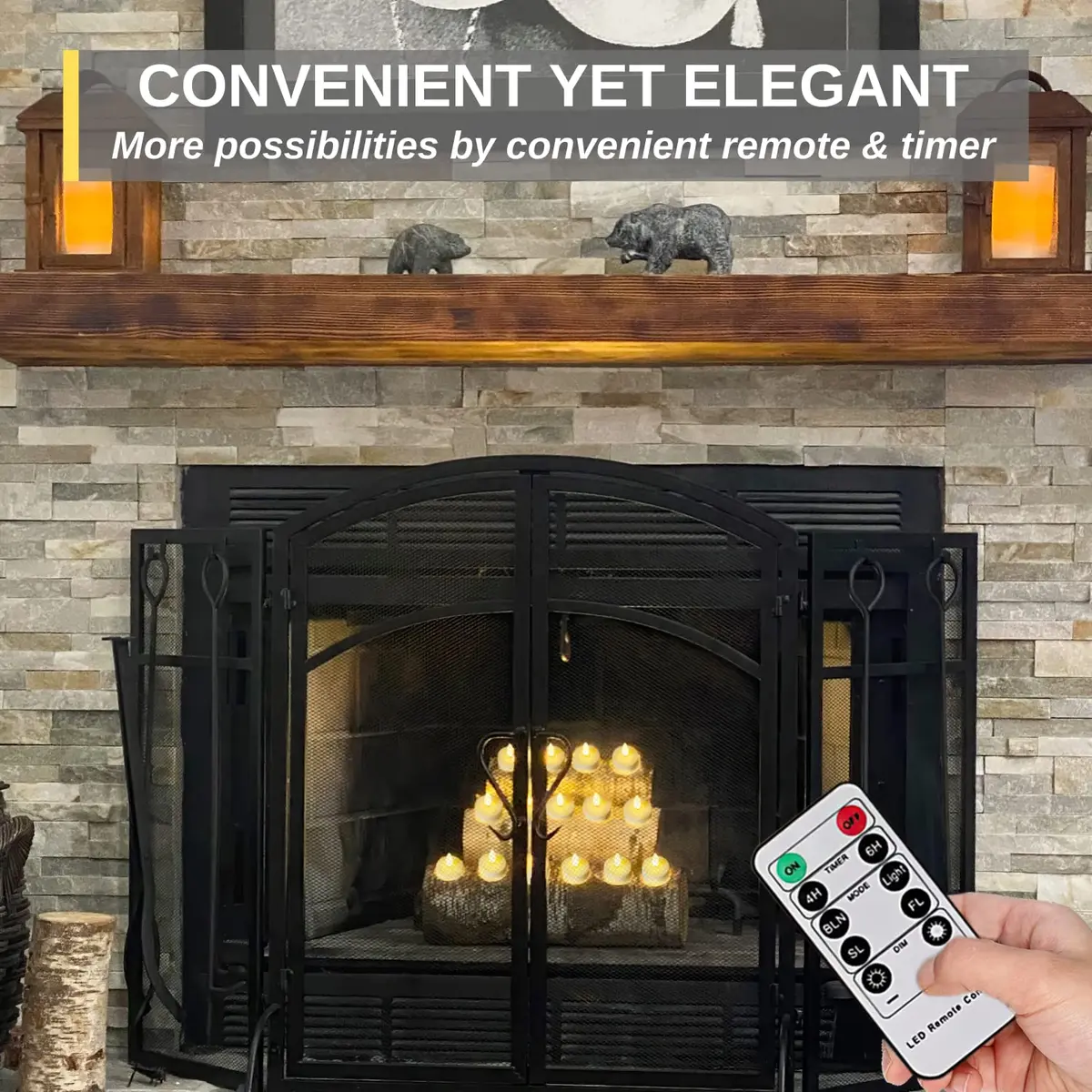 Homemory Rechargeable Tea Lights Candles with Remote Timer | Flameless LED Candle Set for Home Decor - view 4