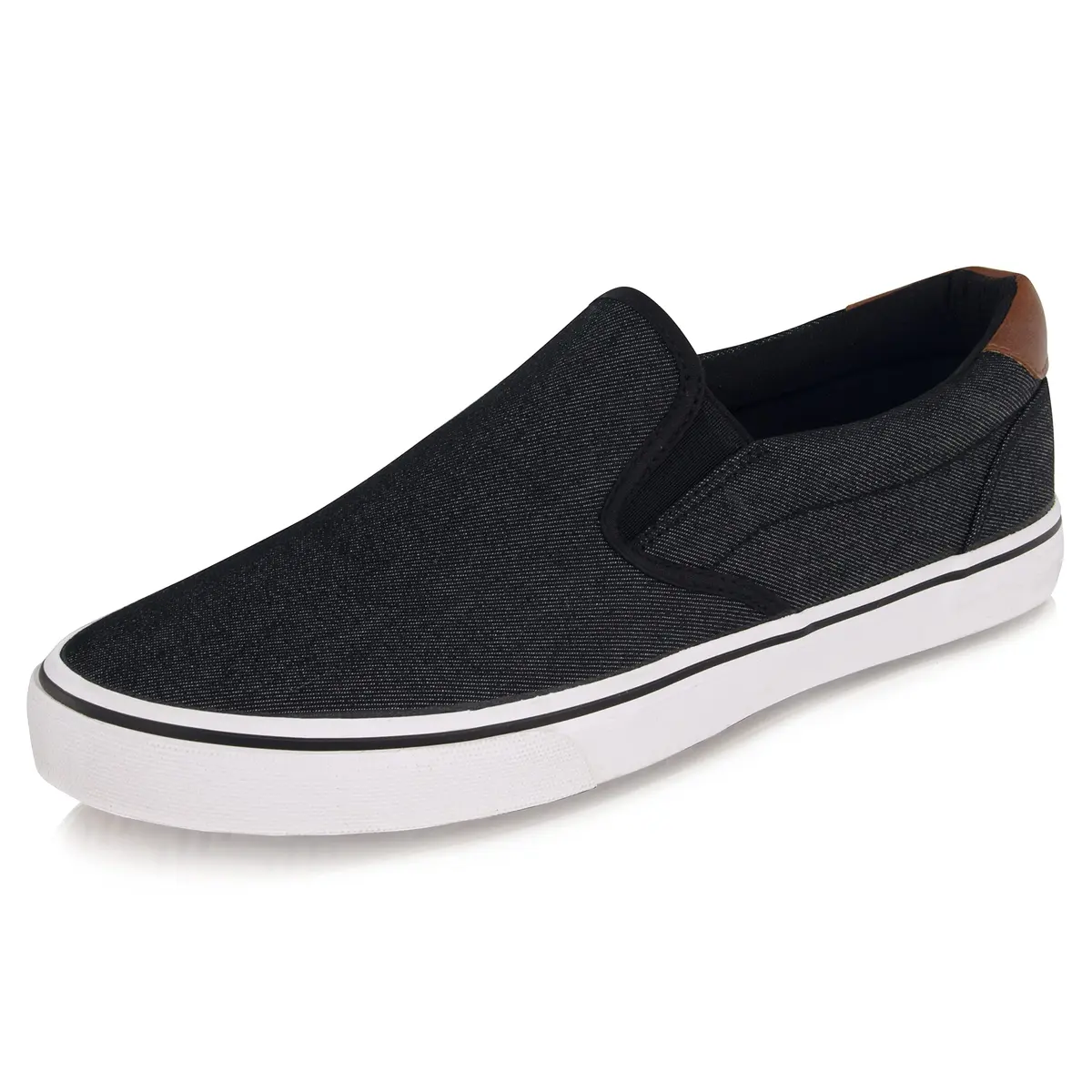 TOBER Men's Black Canvas Slip-On Shoes 25.4 cm (10 in) | Classic Laceless Walking Sneakers - main product image