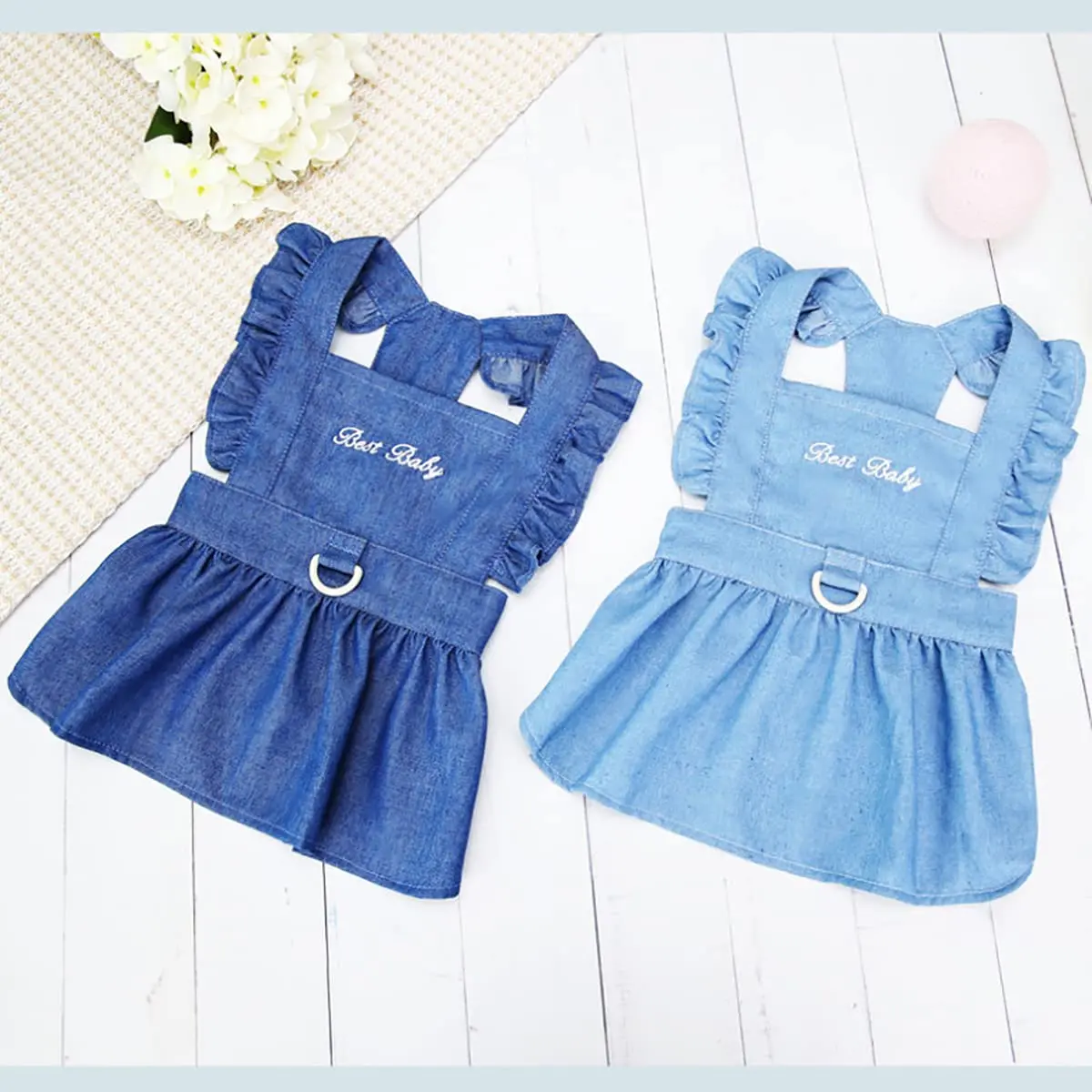 Izefia Dog Dress Puppy Luxury Skirt Clothes Navy Blue | Elegant Small Dog Outfit - view 6