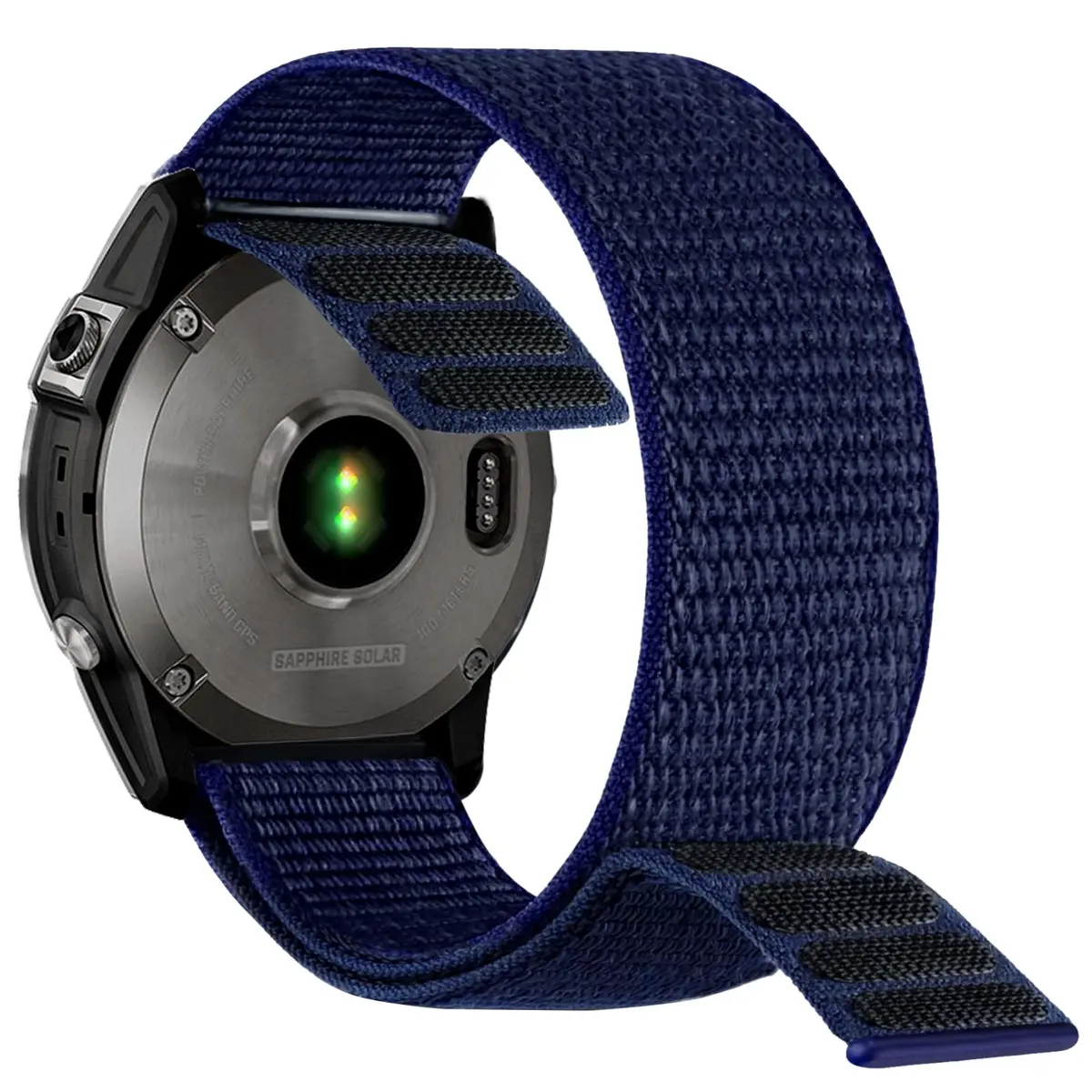 Abanen Woven Nylon Watch Band for Garmin Fenix 8/epix Pro/Fenix 7/6/5 47mm, 22mm Dark Blue Sport Wristband Strap for Instinct 3 45mm | Breathable & Washable - view 2