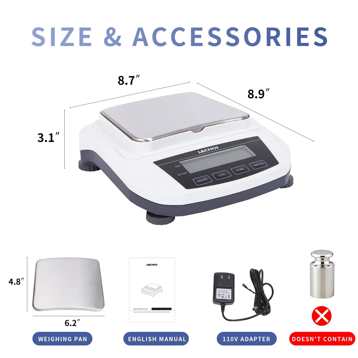 LACHOI Lab Scale 600g 0.01g | High Precision Analytical Balance for Laboratory Use - view 2