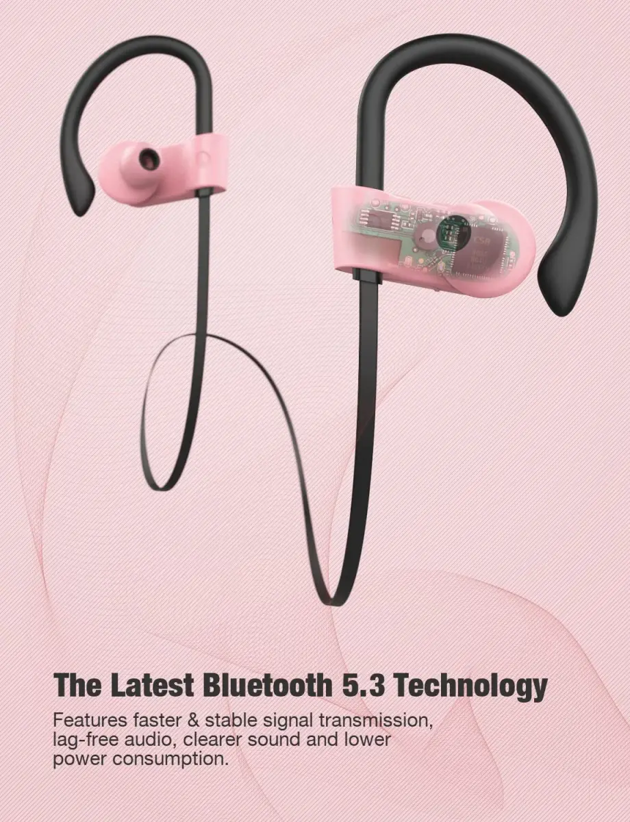 Otium U18 Wireless Earbuds Bluetooth 5.3 In-Ear Headphones with Mic, IPX7 Waterproof, 16 Hours Playtime, Rose - view 5