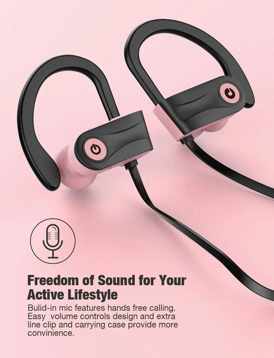 Otium U18 Wireless Earbuds Bluetooth 5.3 In-Ear Headphones with Mic, IPX7 Waterproof, 16 Hours Playtime, Rose - view 6