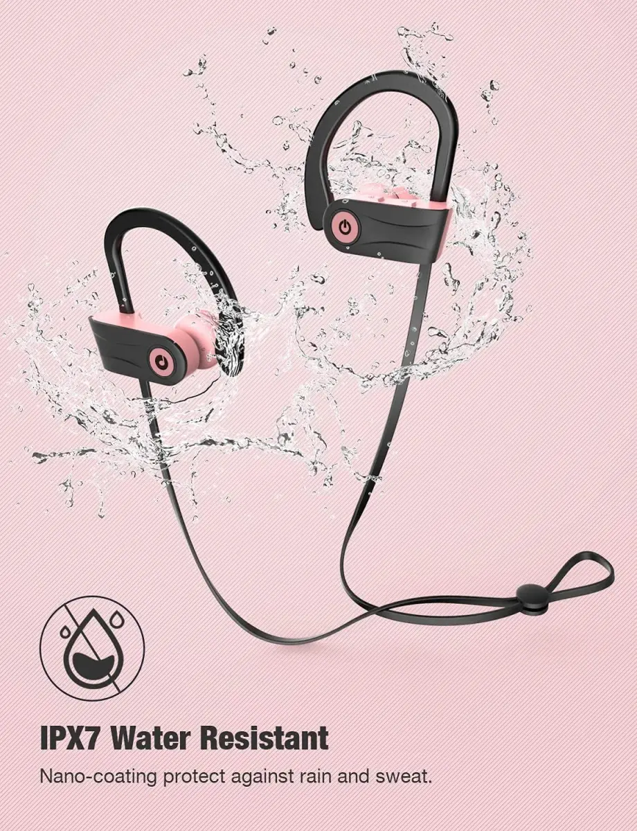 Otium U18 Wireless Earbuds Bluetooth 5.3 In-Ear Headphones with Mic, IPX7 Waterproof, 16 Hours Playtime, Rose - view 4