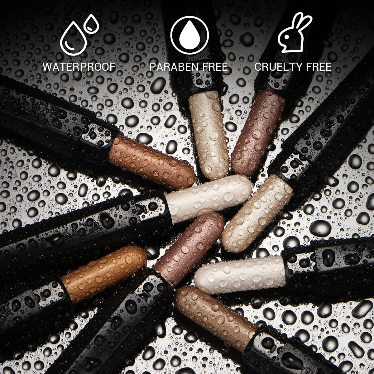 LUXAZA 3 Pcs Cream Eyeshadow Stick Set with Smudge Brush, Champagne Brown Nude | Blendable Long-Wear Eye Makeup - view 5