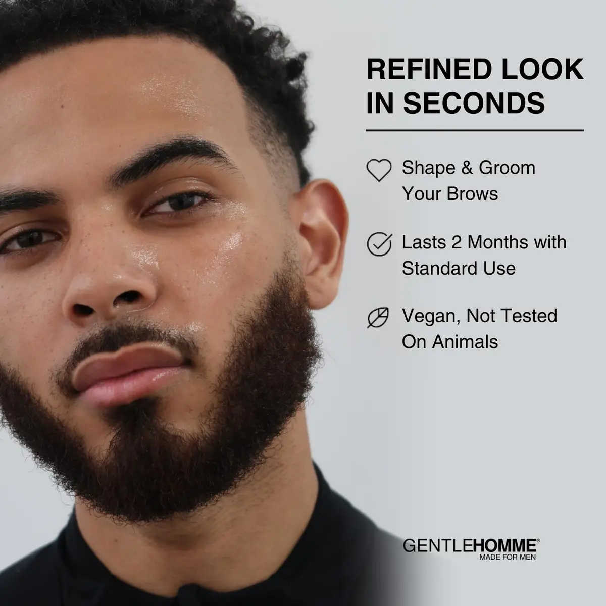 Gentlehomme Eyebrow Pencil for Men - Black - 2 Count | Waterproof, Long-Lasting, Vegan - view 7