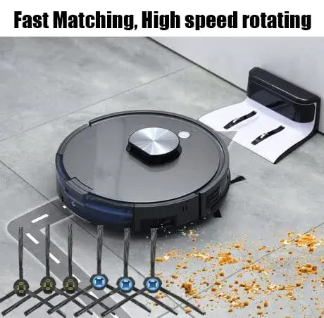 Detetap 6pcs Replacement Side Brushes for iLife V8/V80/V8S/X800/X750 Robot Vacuum Cleaner | Blue & Yellow (3 Pairs) - view 4