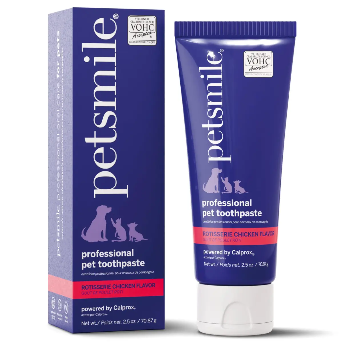 Petsmile VOHC Accepted Toothpaste Rotisserie Chicken 74g (2.5 Oz) | Vet-Approved Pet Dental Care for Dogs & Cats - main product image