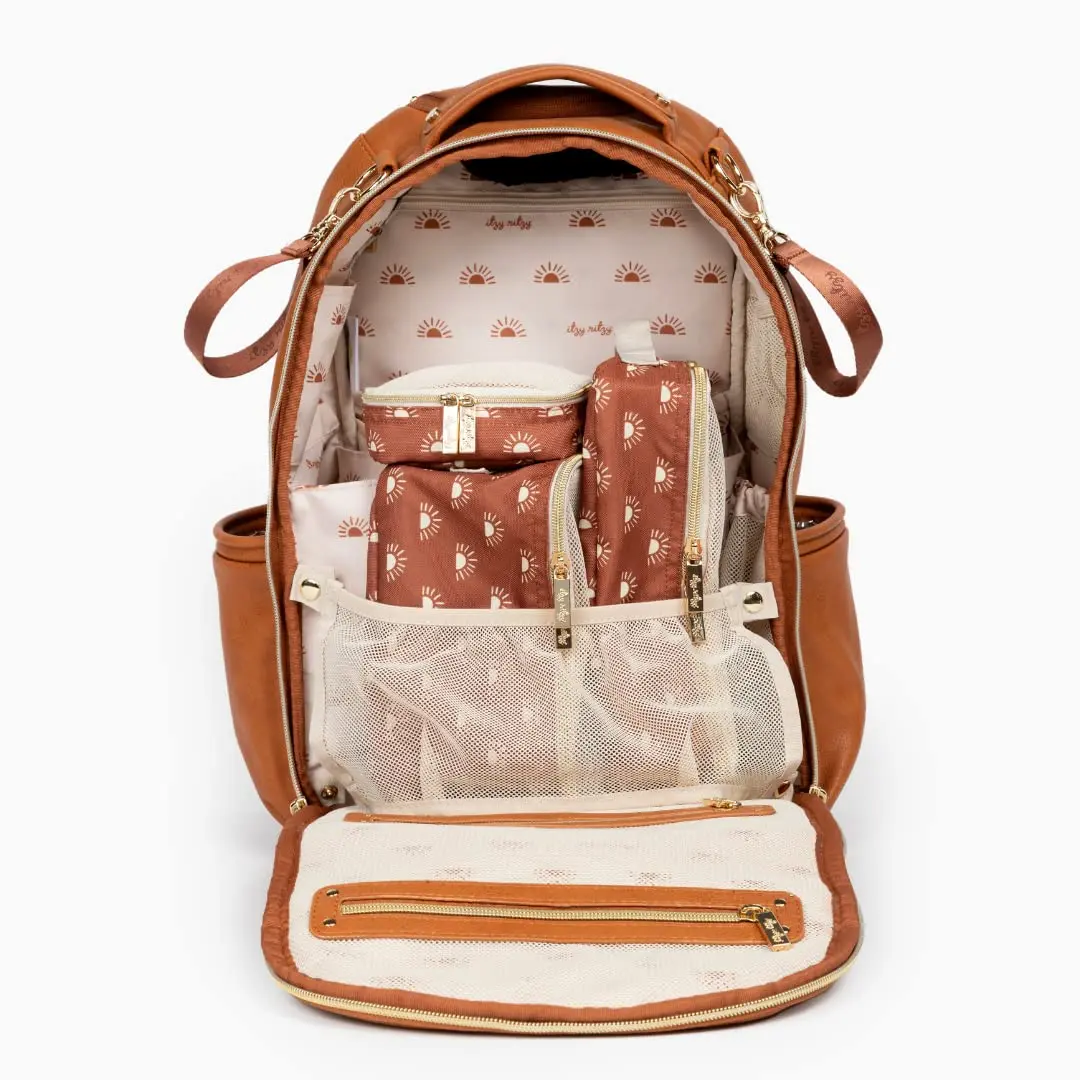 Itzy Ritzy Packing Cubes for Travel, Set of 3 Cubes (Terracotta Sunrise) | Mesh Top, Handles & Dual Zippers - view 5