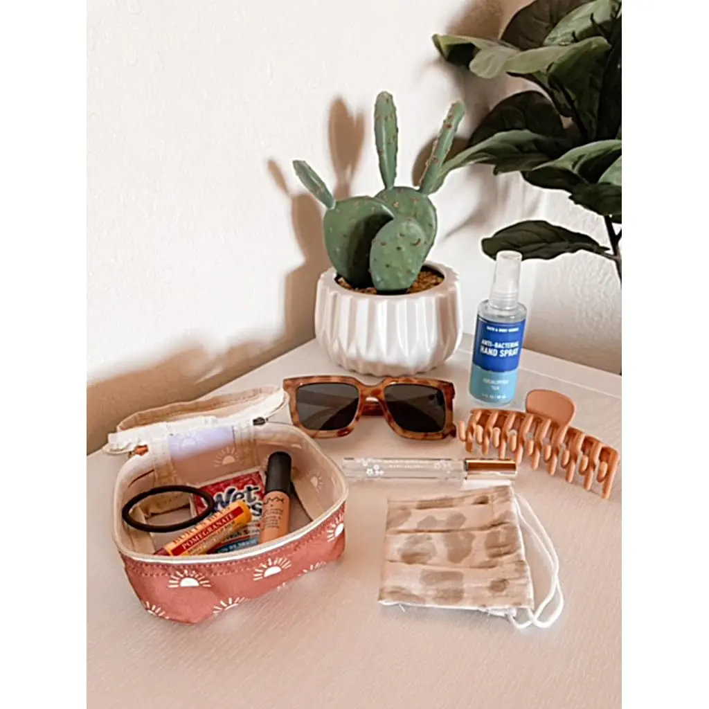 Itzy Ritzy Packing Cubes for Travel, Set of 3 Cubes (Terracotta Sunrise) | Mesh Top, Handles & Dual Zippers - view 6