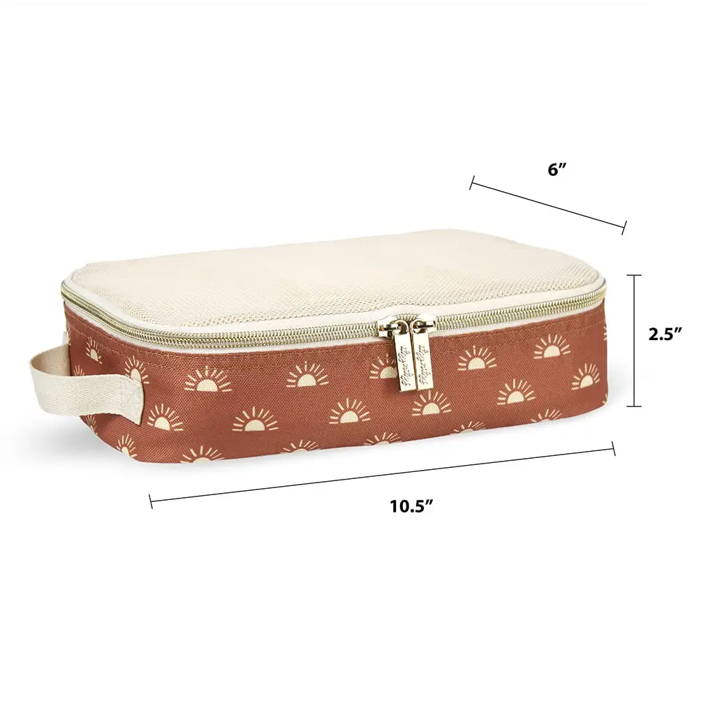 Itzy Ritzy Packing Cubes for Travel, Set of 3 Cubes (Terracotta Sunrise) | Mesh Top, Handles & Dual Zippers - view 2
