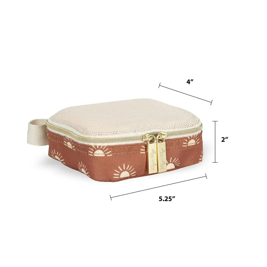 Itzy Ritzy Packing Cubes for Travel, Set of 3 Cubes (Terracotta Sunrise) | Mesh Top, Handles & Dual Zippers - view 4